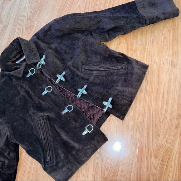 80’s Vintage Jacket   Dark Brown Suede  Small - Picture 4 of 12